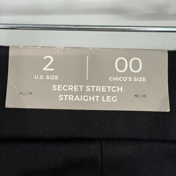 NWT Chicos Womens Capri Crop Pants Sz 2 Black Secret Stretch Straight - Picture 5 of 9